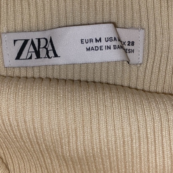 Zara Cream Sleeveless Ribbed Turtleneck Sweater Dress size Medium - Picture 4 of 5
